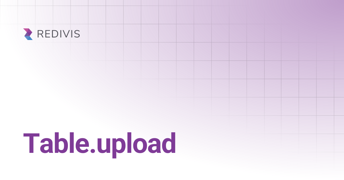 Table.upload | API | Redivis Documentation