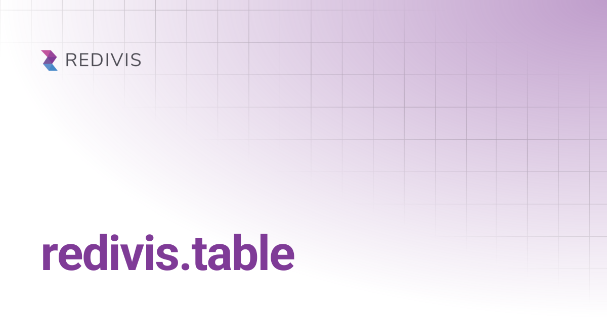 redivis.table | API | Redivis Documentation